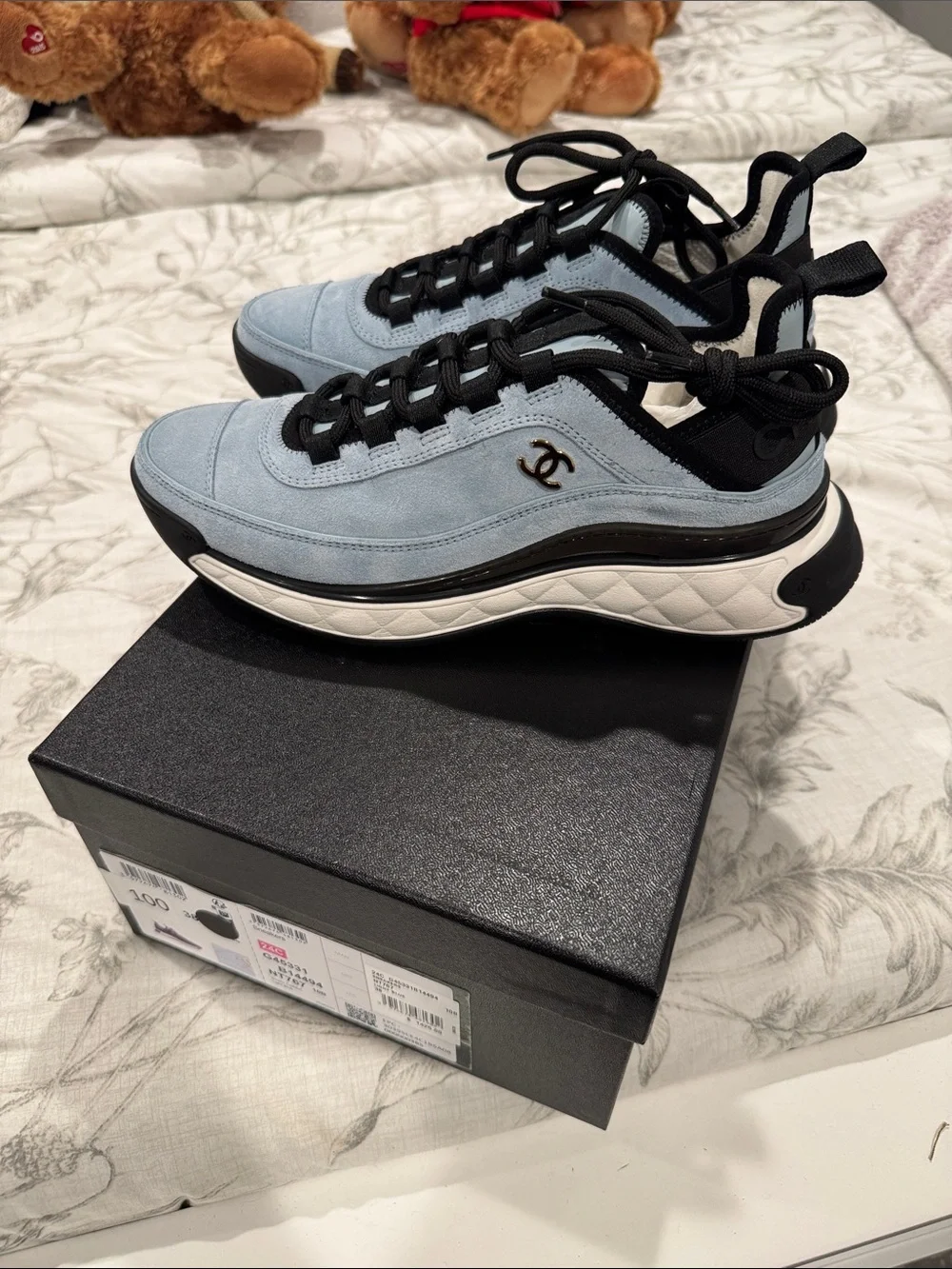 Authentic CHANEL Light Blue sneakers